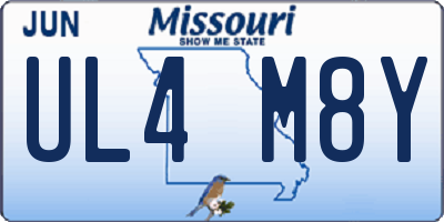 MO license plate UL4M8Y