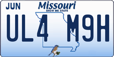MO license plate UL4M9H