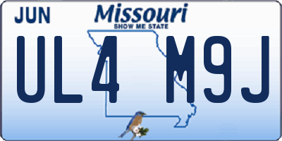 MO license plate UL4M9J
