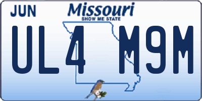 MO license plate UL4M9M