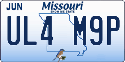 MO license plate UL4M9P
