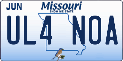 MO license plate UL4N0A