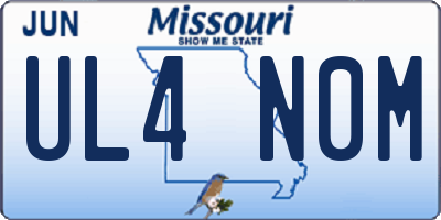 MO license plate UL4N0M