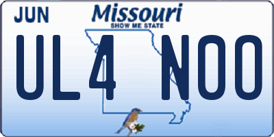 MO license plate UL4N0O