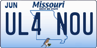 MO license plate UL4N0U