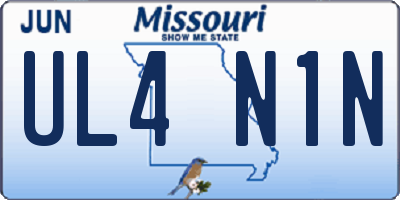 MO license plate UL4N1N