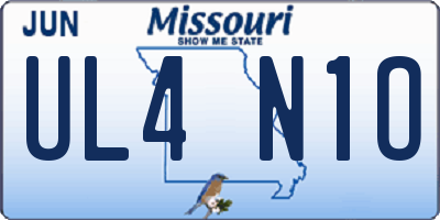 MO license plate UL4N1O