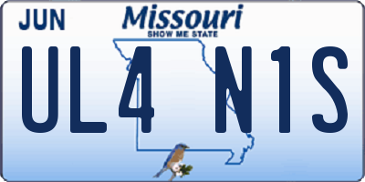 MO license plate UL4N1S