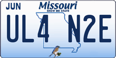 MO license plate UL4N2E