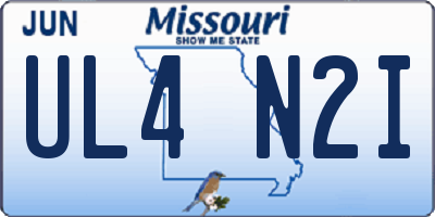 MO license plate UL4N2I