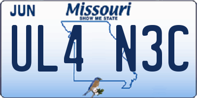 MO license plate UL4N3C