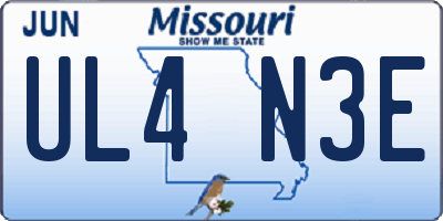 MO license plate UL4N3E