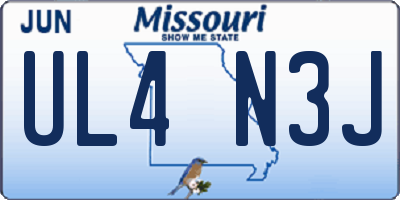 MO license plate UL4N3J