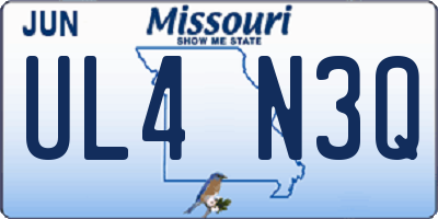 MO license plate UL4N3Q