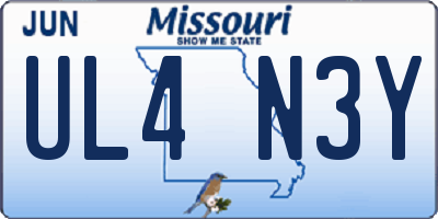 MO license plate UL4N3Y