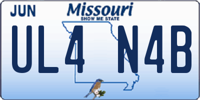 MO license plate UL4N4B