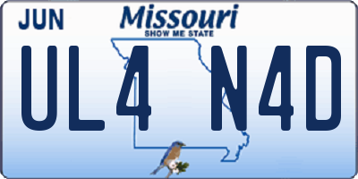 MO license plate UL4N4D