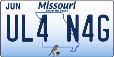 MO license plate UL4N4G