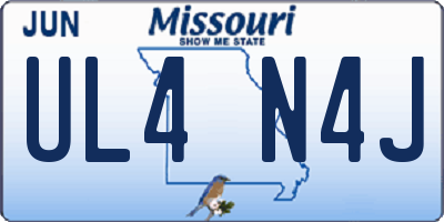 MO license plate UL4N4J