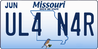 MO license plate UL4N4R