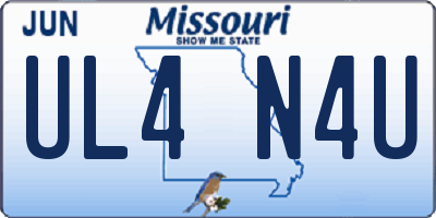 MO license plate UL4N4U