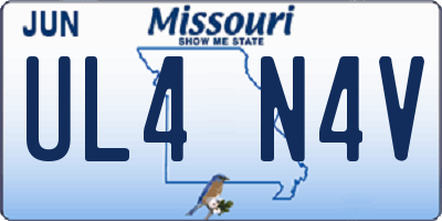 MO license plate UL4N4V