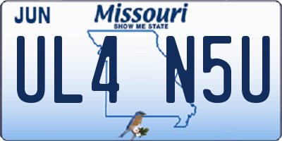 MO license plate UL4N5U