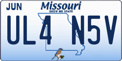 MO license plate UL4N5V