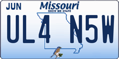 MO license plate UL4N5W