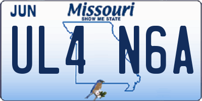 MO license plate UL4N6A