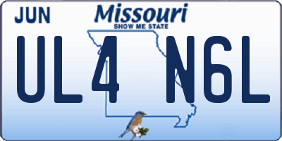 MO license plate UL4N6L