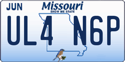 MO license plate UL4N6P