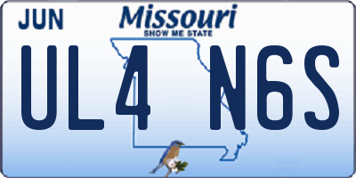 MO license plate UL4N6S