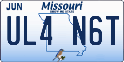 MO license plate UL4N6T