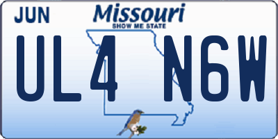 MO license plate UL4N6W