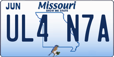 MO license plate UL4N7A