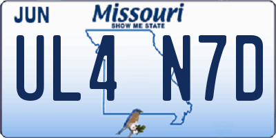 MO license plate UL4N7D