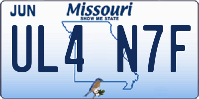 MO license plate UL4N7F