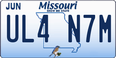 MO license plate UL4N7M