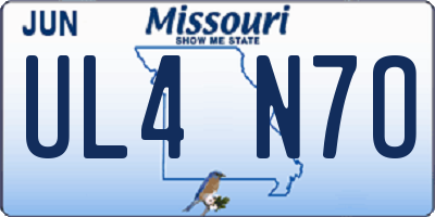 MO license plate UL4N7O