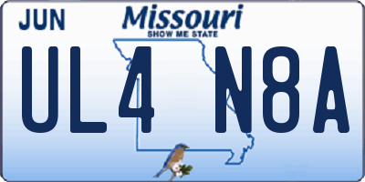 MO license plate UL4N8A