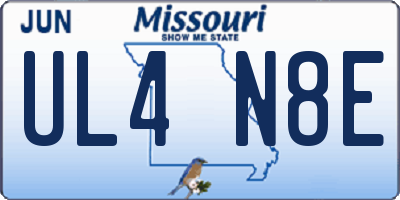MO license plate UL4N8E