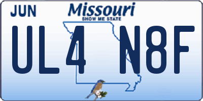 MO license plate UL4N8F