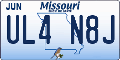 MO license plate UL4N8J