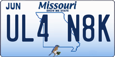 MO license plate UL4N8K