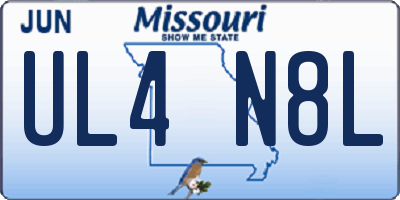 MO license plate UL4N8L