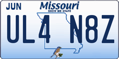 MO license plate UL4N8Z