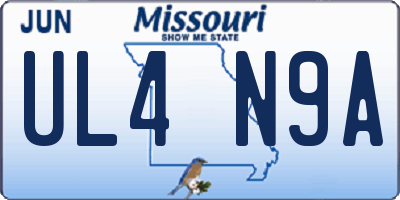 MO license plate UL4N9A