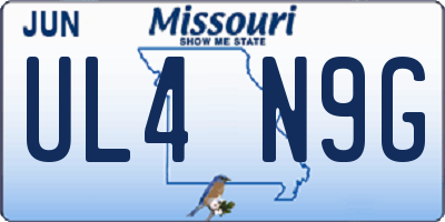 MO license plate UL4N9G