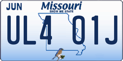 MO license plate UL4O1J